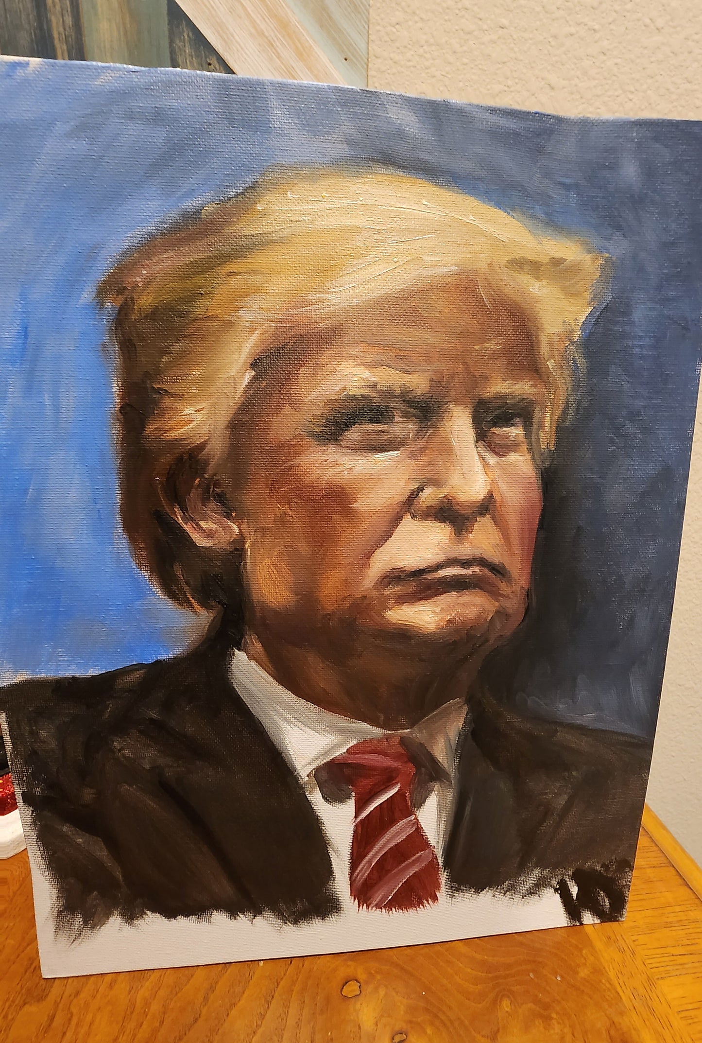 TRUMP Original Oil Portrait 11 by 14 canvas board